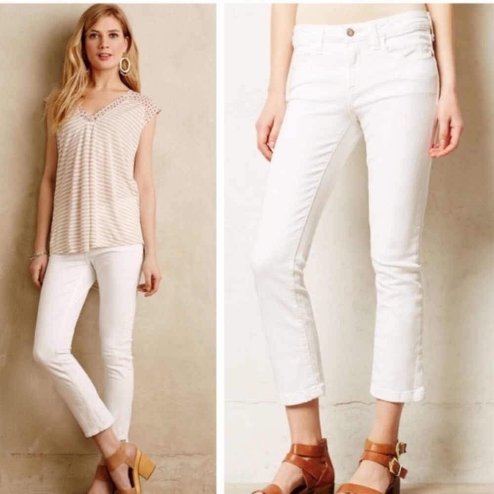 Pilcro and The Letterpress White Stet Jeans